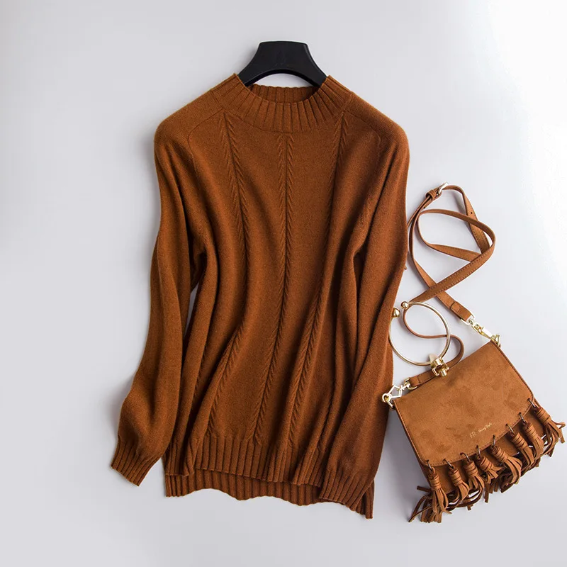 

Sweater Autumn Winter Sweet Fashion Lantern Sleeve Casual Solid Color one