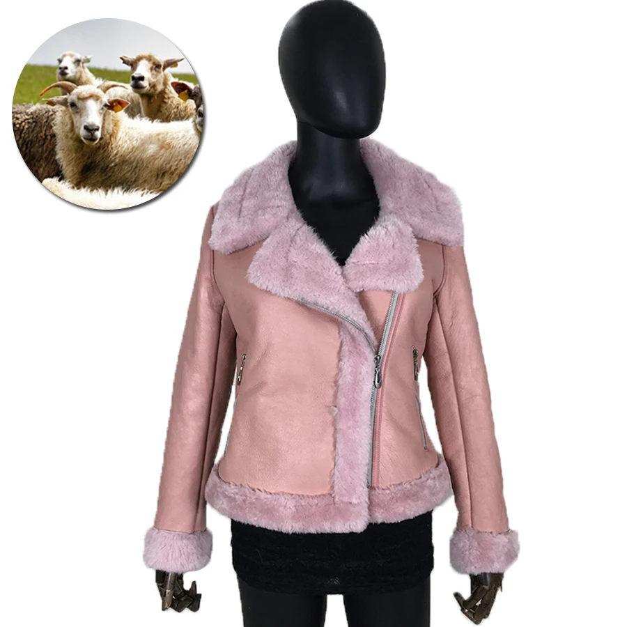 Новинка 2020 кожаные куртки для женщин осенне зимнее короткое пальто из овечьей