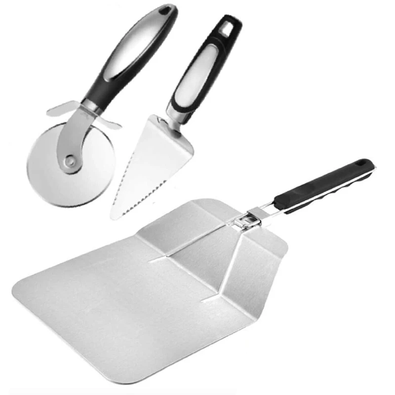 

Пицца Набор для пилинга, нож для пиццы + лопатка для пиццы, набор из 3 штук лопатка для пиццы Лопата режущий диск торт пирог подъемник сервера