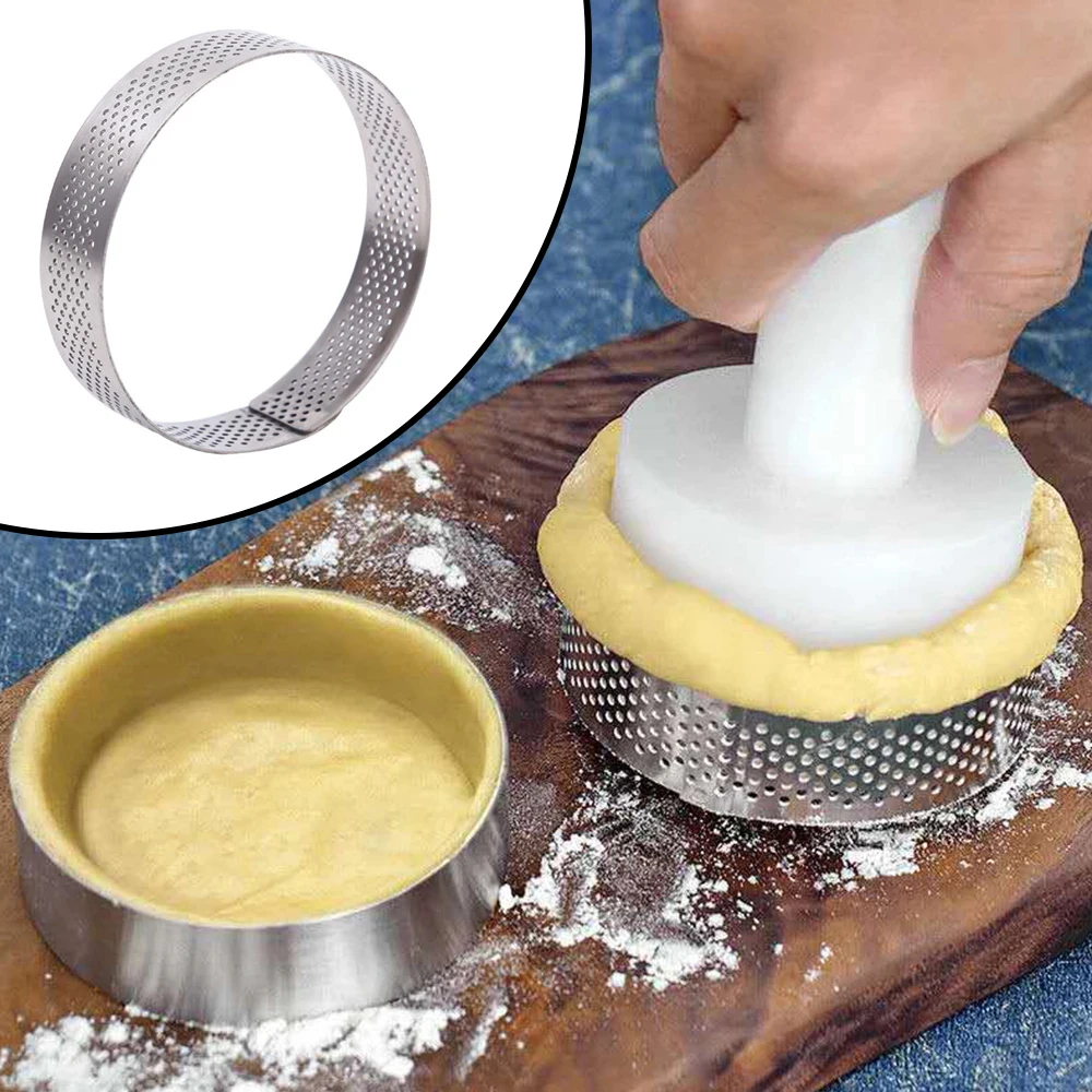 

1 PCS Kitchen Helper Round Puff Tower Ring Stainless Steel Ring For Fruit Cake Cake And Mousse Mould Kitchen Baking Mould
