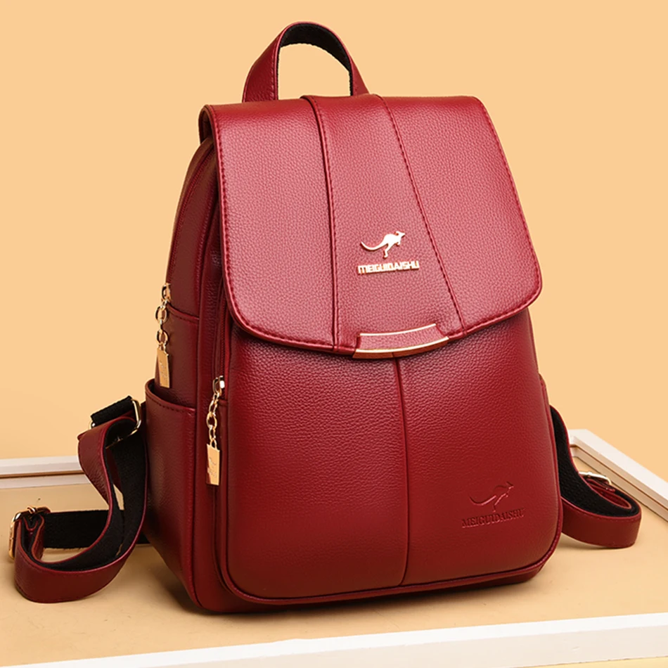 

New High Quality Women's Leather Backpack Brand Genuine Large Capacity Female Shoulder Bags Backpacks for School Teenagers Girls