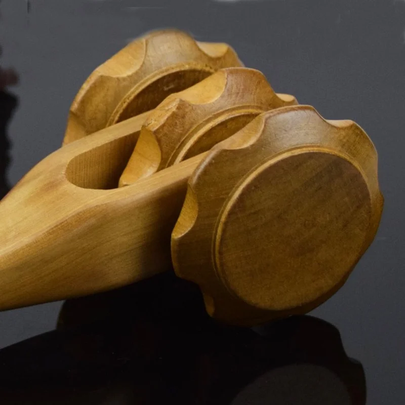 

New Hand Push Leg Neck Waist Massage Wheel Device Thin Leg Massage Roller Vietnamese Wood Back Massage Stick Sandalwood Lunar