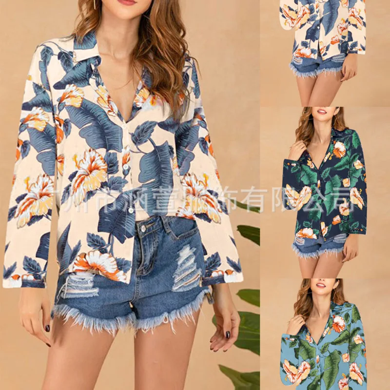 Женская Повседневная рубашка с длинным рукавом принтом новинка 2020| |