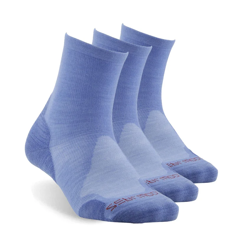 3 pair blue Носки для пеших прогулок, ZEALWOOD унисекс, мериносовая шерсть, спортивные носки на открытом воздухе, подушки, футбольные носки - Цвет: 3 pair blue