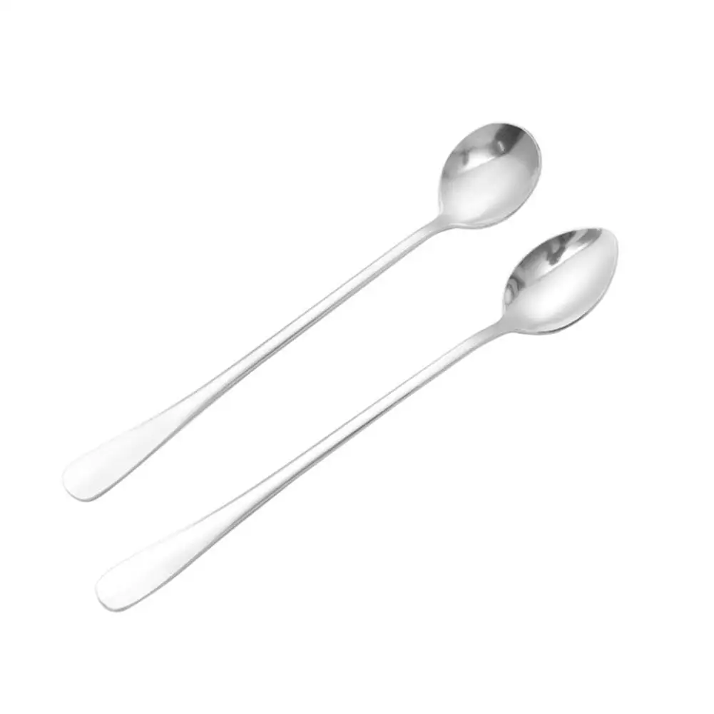 

1PC Steel Long Handle Mixing Spoon Korean Mixing Spoon Spoon Ice Dessert Cream Coffee Supplies Tableware Kitchen B0G6