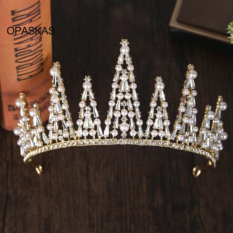 

Креативный геометрический узор Стразы искусственный жемчуг свадебная корона для фотостудии украшение для волос на свадьбу День рождения