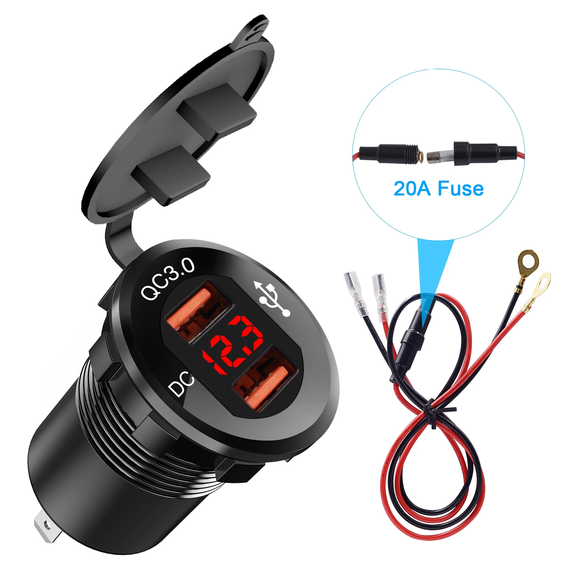 Розетка зарядная с двумя USB портами и вольтметром крассветодиодный светильник ка