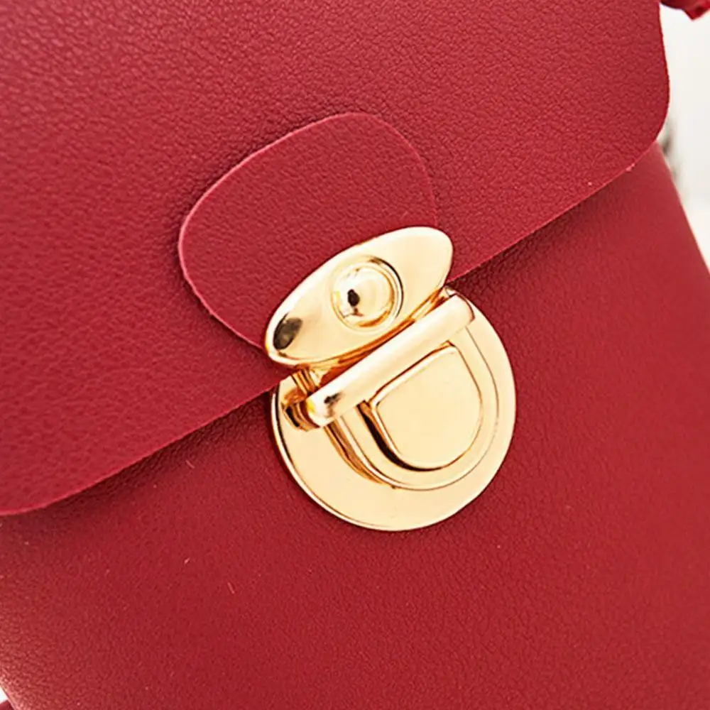 1 шт. сплошной цвет ретро женский кошелек кожаный для монет сотовый телефон мини