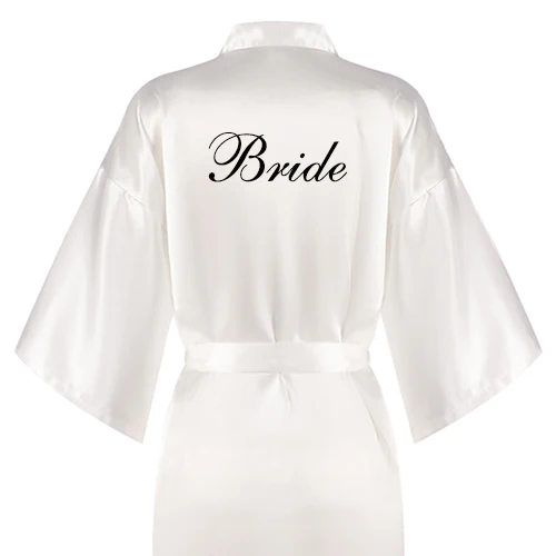 Румяна светло розовый невесты халаты атласные Женщины kinomo халат черный письмо