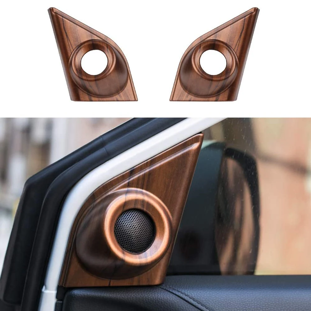 

2PCS Peach Wood Grain Door Stereo Speaker Frame Cover Car Door Audio Speaker Covers For Honda CRV CR-V 2017 2018 2019 2020