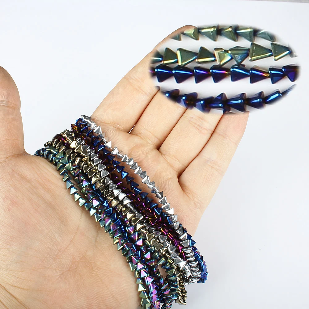 Бусины Из Натурального Гематита 4x3 мм 6x3 с покрытием из твердого треугольника