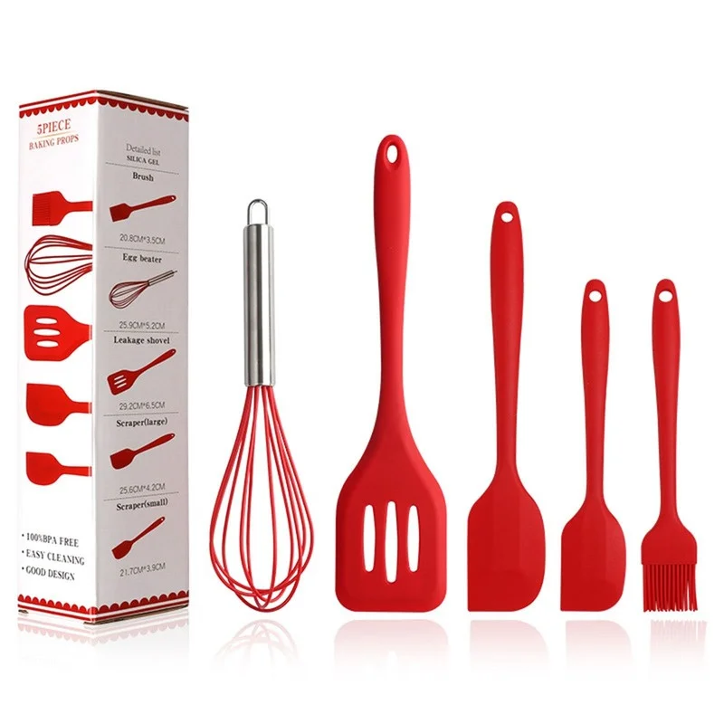 

5pcs Cooking Utensils Silicone Cooking Utensils Cooking Supplies Kitchen Tools Silicone Cooking Tools