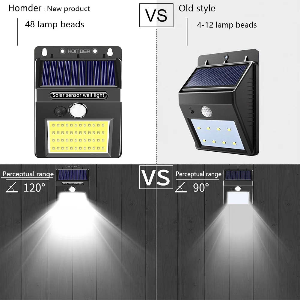4 шт. светодиодный движения Сенсор солнечный светильник наружные садовые