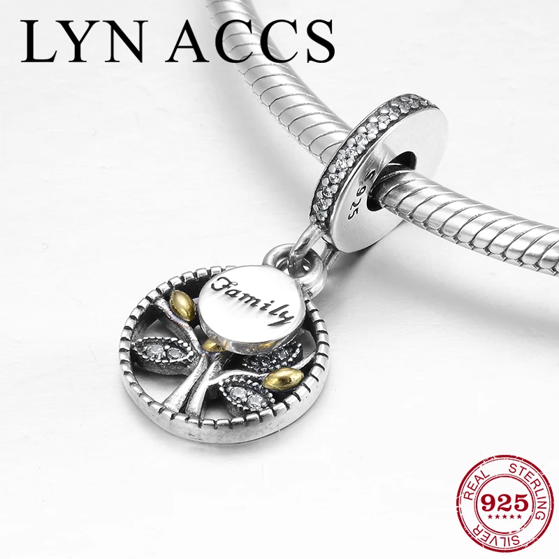 Новинка серебро 925 пробы Золотой лист белая эмаль семейное дерево CZ подвеска из