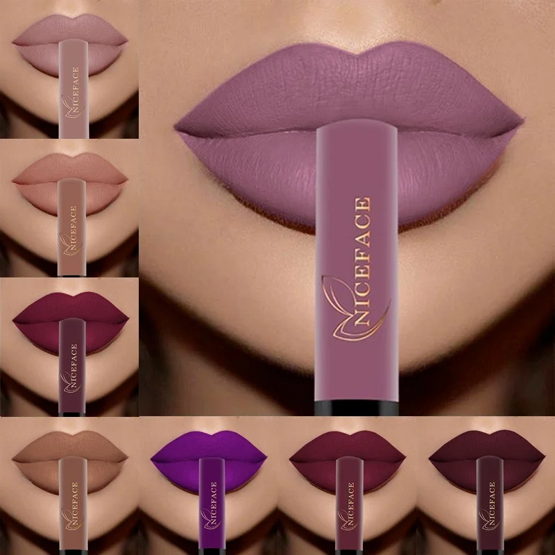 

NICEFACE Lip Gloss 34 Colors Nude Matte Liquid Lipstick Mate Waterproof Long Lasting Moisturizing Lipgloss Lip Makeup Cosmetics