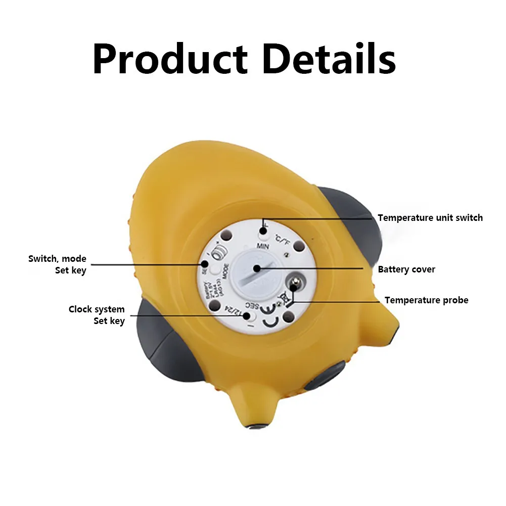 

Bathroom Water Thermometer Bath Waterproof Digital Thermometer LED Warning Bathtub Alarm Cartoon Infant Sensor