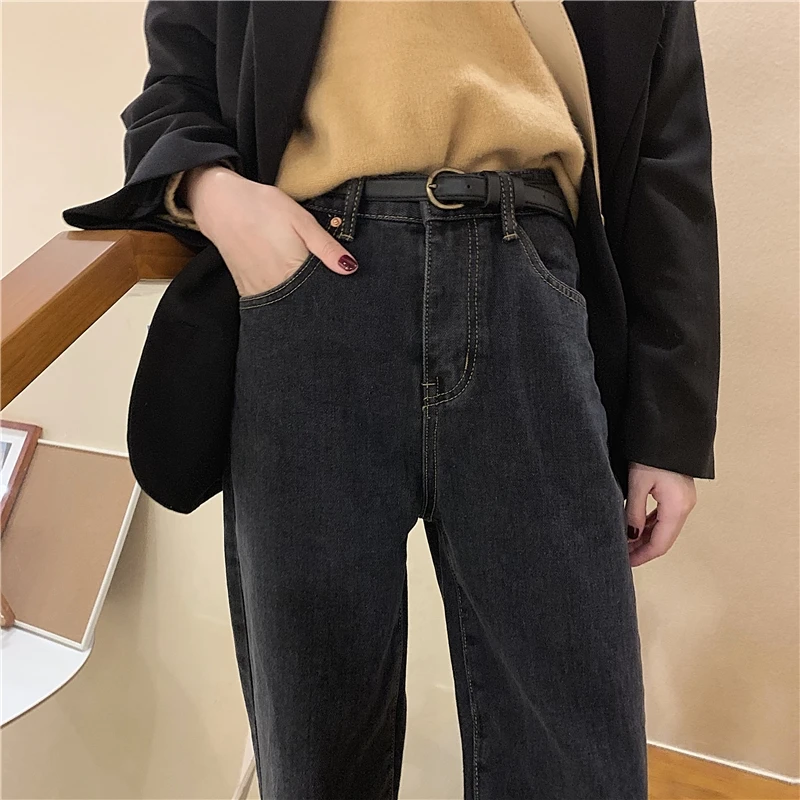 

Alien Kitty 2021Spring Korean New Fashionable Simplicity Straight Pants High Waist Jeans Women Comfortable Casual All-Match