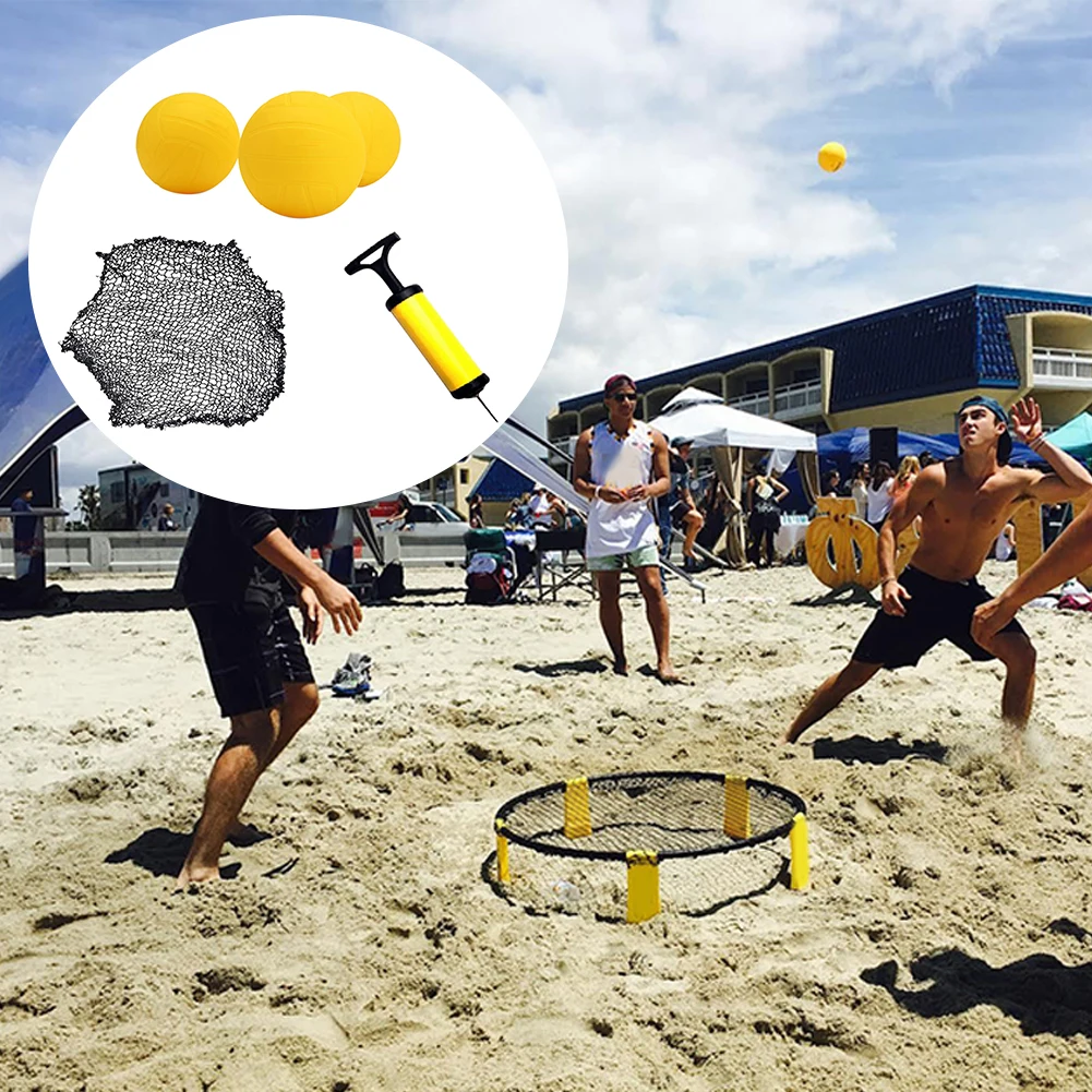 

Mini Volleyball Set Fun Lawn Family High Bounce Game With 3 Balls Team Sports Outdoor Beach Fitness Equipment Pump Net Yard