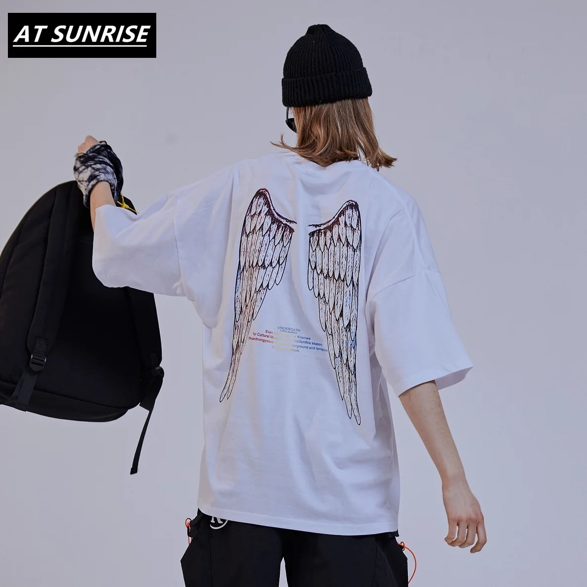 Повседневная футболка с принтом Крылья Ангела Мужская толстовка в стиле хип хоп