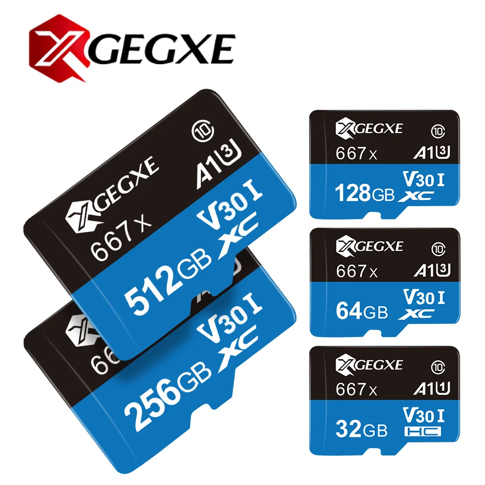 Карта памяти XGEGXE 64 Гб 128 ГБ 256 512 Micro SD C10 98 | Компьютеры и офис