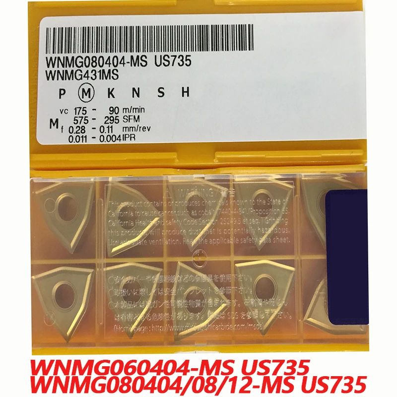 

100% Original WNMG WNMG060404-MS US735 WNMG080404-MS WNMG080408-MS WNMG080412 10pcs CNC lathe Insertion Carbide Insert Efficient