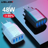 uslion 48w quick charge qc 3 0 usb universal mobile phone charger wall fast charging adapter for iphone samsung huawei xiaomi 12