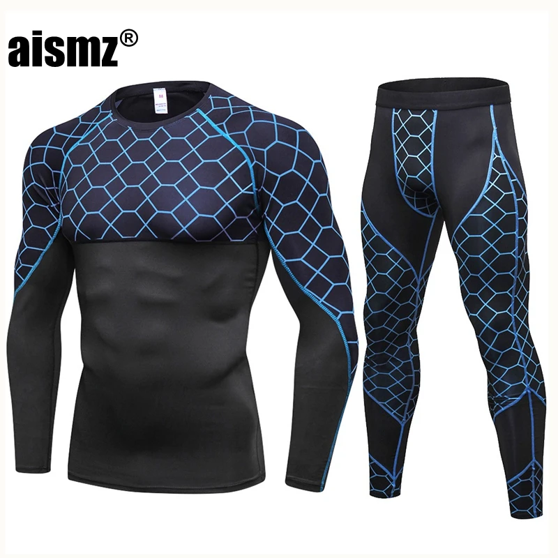 

Aismz New Long Johns Winter Thermal Underwear Sets Men Quick Dry Anti-microbial Stretch Men's Thermo Underwear Male Warm Fitness