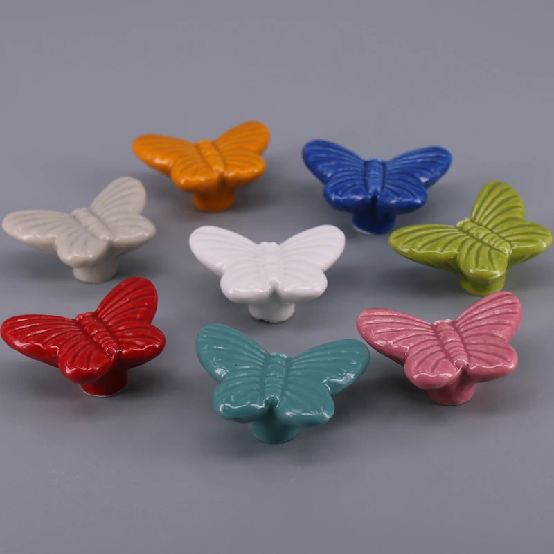 1 х яркие ручки бабочки для детей Мультяшные мебели шкафа ящика|Ручки шкафа| |