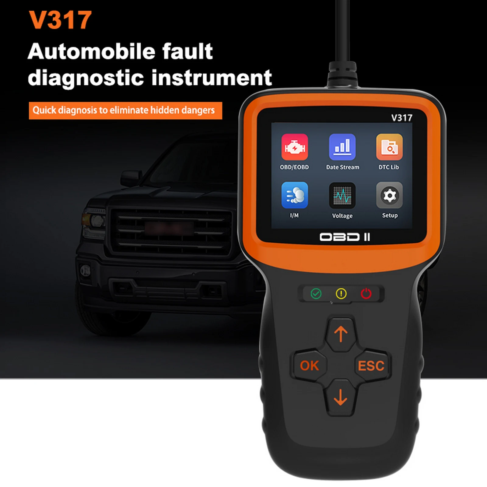 

Автомобильный диагностический прибор OBD2 V317, 12 В