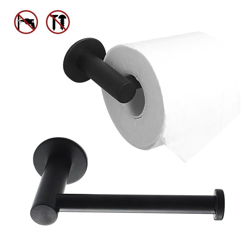

Kitchen Roll Paper Self Adhesive Wall Mount Toilet Paper Holder Stainless Steel Bathroom Tissue Towel Accessories Rack Holders
