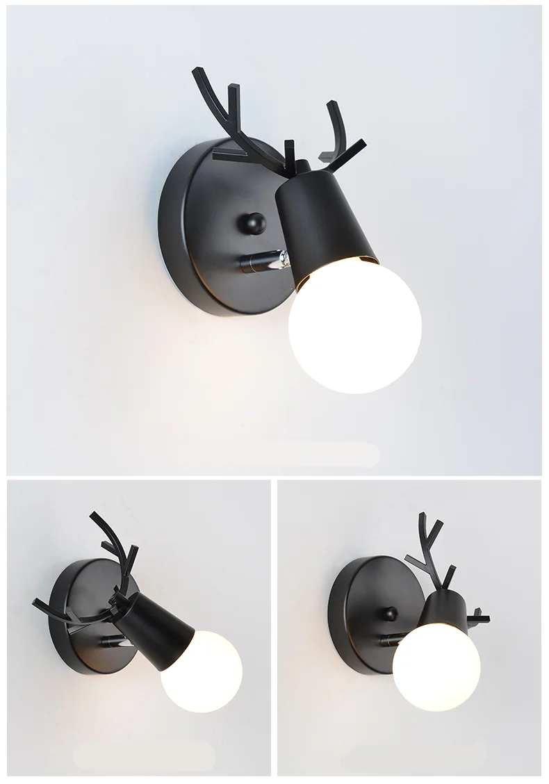 

New Macaron Creative Post Modern Minimalist Antlers Wall Lamp Nordic Led Bedside Lamp Aisle Corridor Lamp
