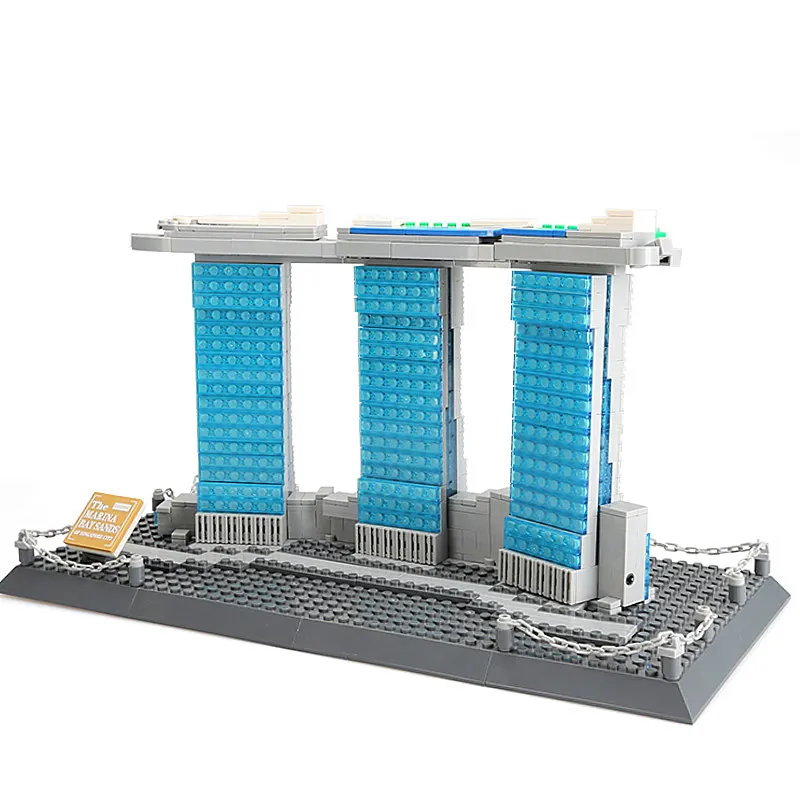 

Набор строительных блоков wange, 881 шт., серия архитектуры, Сингапур, Марина Бэй, пески, классические модели городских пейзажей, детские игрушки