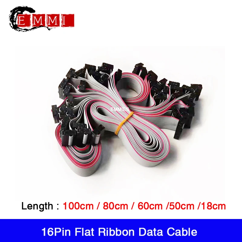 Плоский ленточный кабель для передачи данных со светодиодным дисплеем, 16 контактов, светодиодный см/80 см/60 см/50 см/18 см Плоский ленточный кабель для передачи данных со светодиодным дисплеем, 16 контактов, светодиодный см/80 см/60 см/50 см/18 см