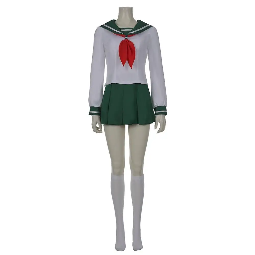 Аниме InuYasha Kagome Higurashi Косплей Костюм Униформа рубашка юбка костюм наряды Хэллоуин