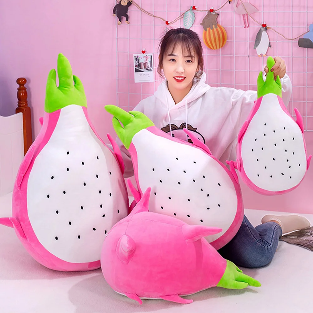 Розовая плюшевая подушка с имитацией фруктов в виде дракона подарок домашняя
