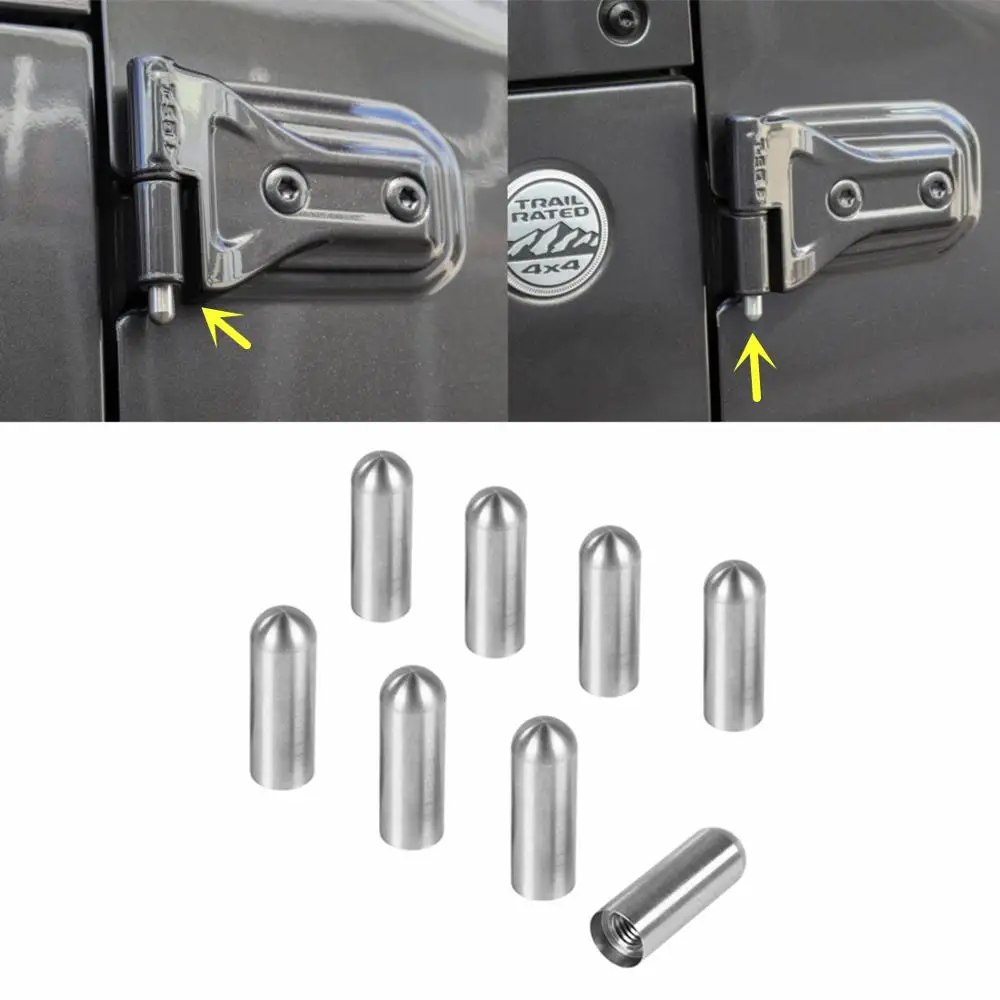 

Door Hinge Pin Guides Hinges Bolts Protector for Jeep Wrangler JK JL JT 2007-2020 2021 2022 2/4-Door Silver Car Accessory