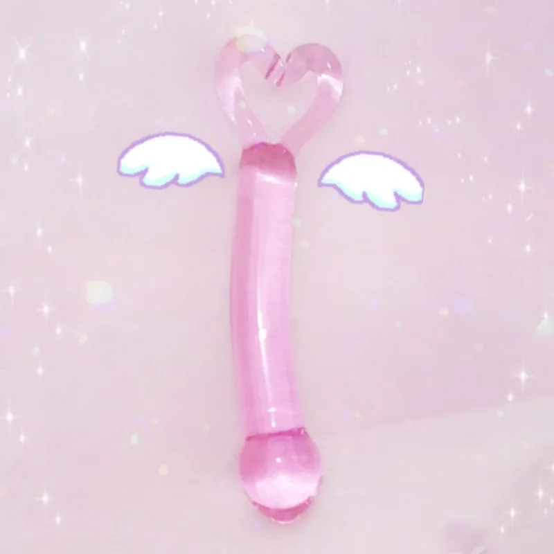 Heart shape ring Pyrex Glass Dildo Crystal fake penis anal butt plug prostate sex toys for women masturbation,dildo sex products
