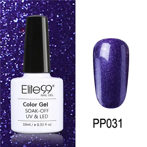 PP031 Elite99 10 мл Гель-лак для ногтей замачиваемый УФ красочный Фиолетовый лак для ногтей художественный Гель-лак для Ногтей Стойкий гель нужен основа и верхнее покрытие - Цвет: PP031