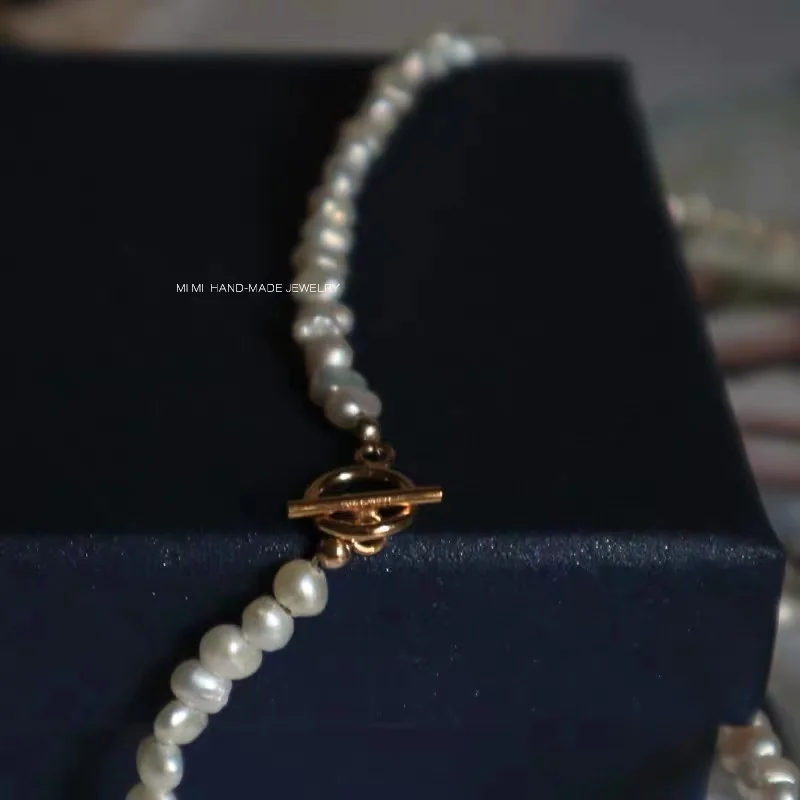 AAAAA ожерелье из натуральной пресноводный барочный жемчуг цепи до ключицы 3 4 мм