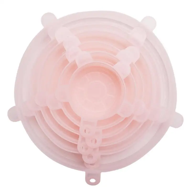 6pcs Light Pink 6/12 шт./компл. термостойкие силиконовые крышки растягивающиеся из Еда Обёрточная бумага миска кастрюля крышка Кухня чаша фиксаторы уход за кожей лица маска Крышка Еда свежие крышкой - Цвет: 6pcs Light Pink