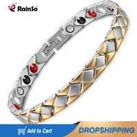 rainso stainless steel jewelry fashion magnetic women bracelets health energy therapy fashion friendship gift