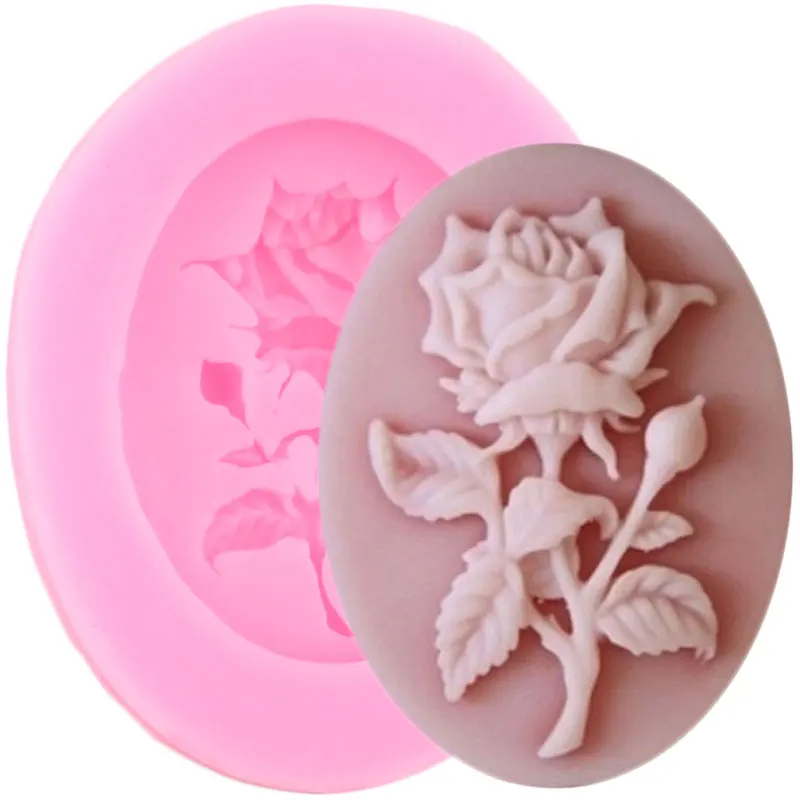 

Rose Flower Cameo Silicone Fondant Mold Cupcake Topper Cookie Baking Cake Decorating Tools Candy Clay Chocolate Gumpaste Moulds