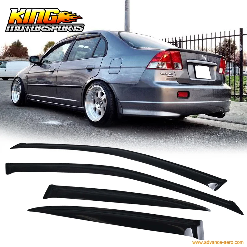 Подходит 01 05 Honda Civic Sedan JDM тонкий стиль окна козырек дождевик|rain window guards|window guardguard |