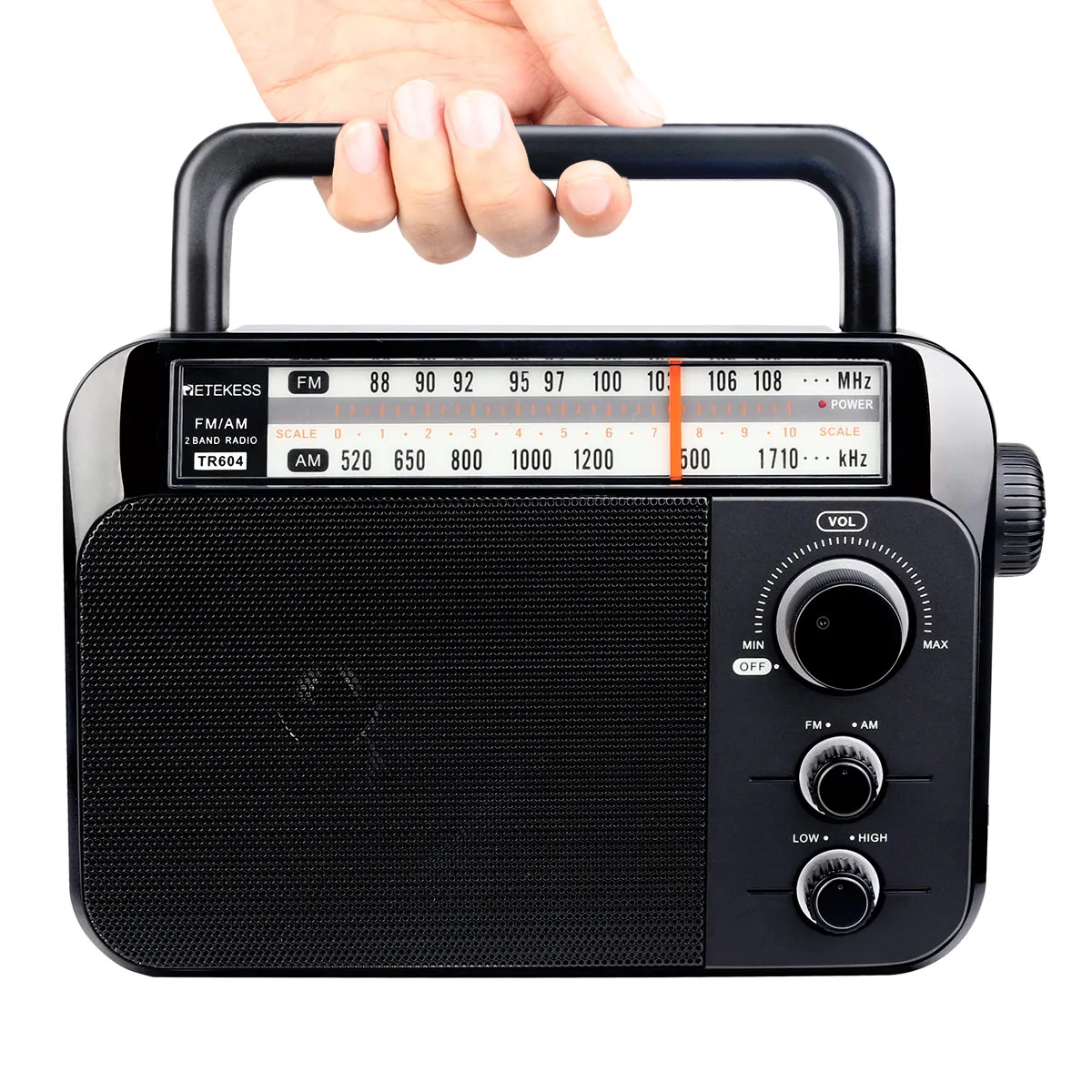 Retekess TR604 FM/AM 2 диапазона черный 2019new Портативный радио от сети переменного тока