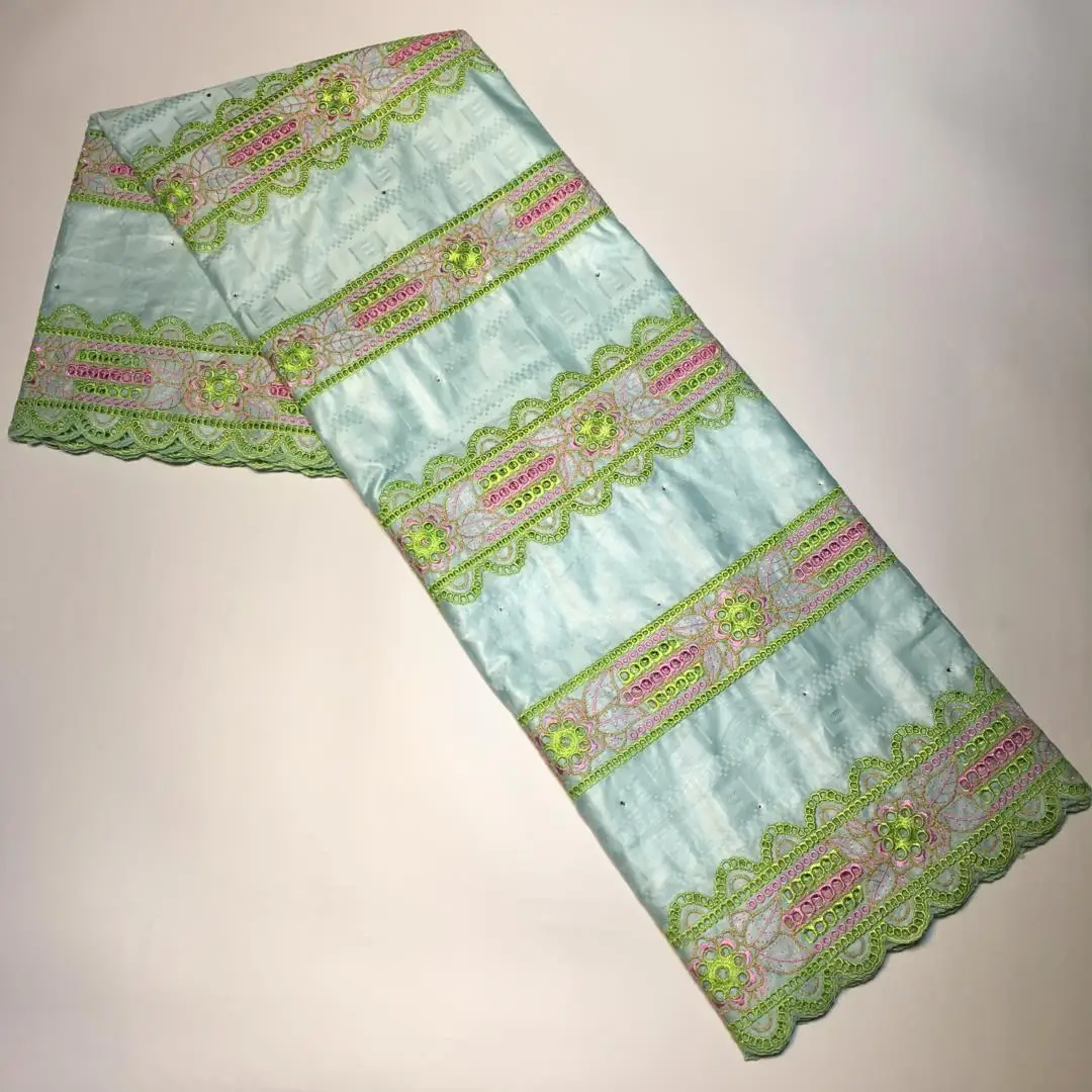 

Top embroidery african bazin riche fabric perforated stones 5Yards french nigerian basin brode cotton brocade fabric for dress