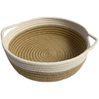 cotton rope weave storage baskets cosmetic organizer office table bowl wicker basket cabinet home desk folding storage container