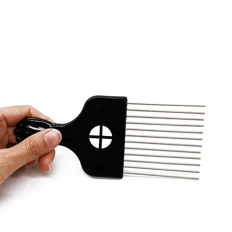 Парикмахерская расческа с широкими зубцами черный металлический