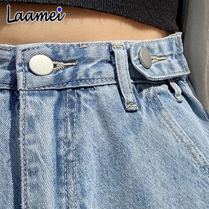 

Laamei Woman Jeans High Waist Wide Leg Pants Y2k Denim Trousers Blue Streetwear Vintage 2021 Fashion Harajuku Straight Pants