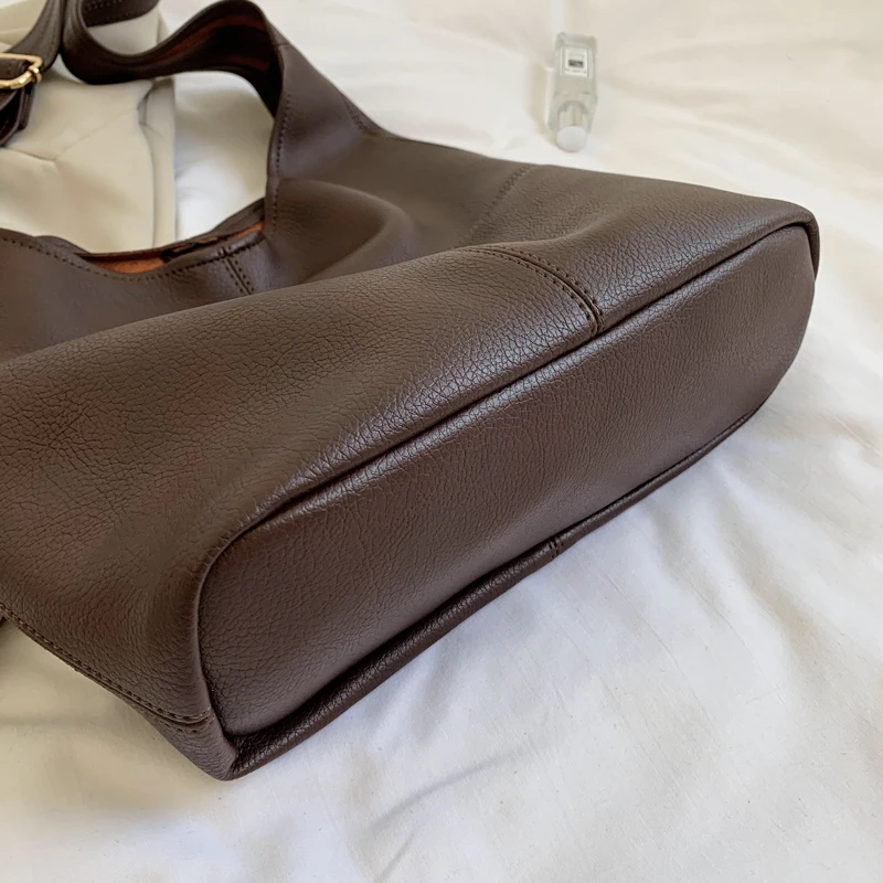 

Casual Composite Bag 2020 Designer Handbags High Quality Solid Hook&Loop Shoulder Bag for Women Soft PU Leather Satchel Handbag