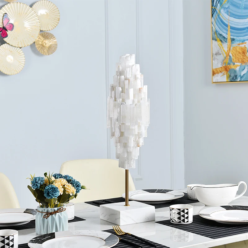 

Luxtry Large 60cm Natural Pile Up White Spar Ornament For Home Decor Accessories Modern Office Hotel Art Room Marble Figurine
